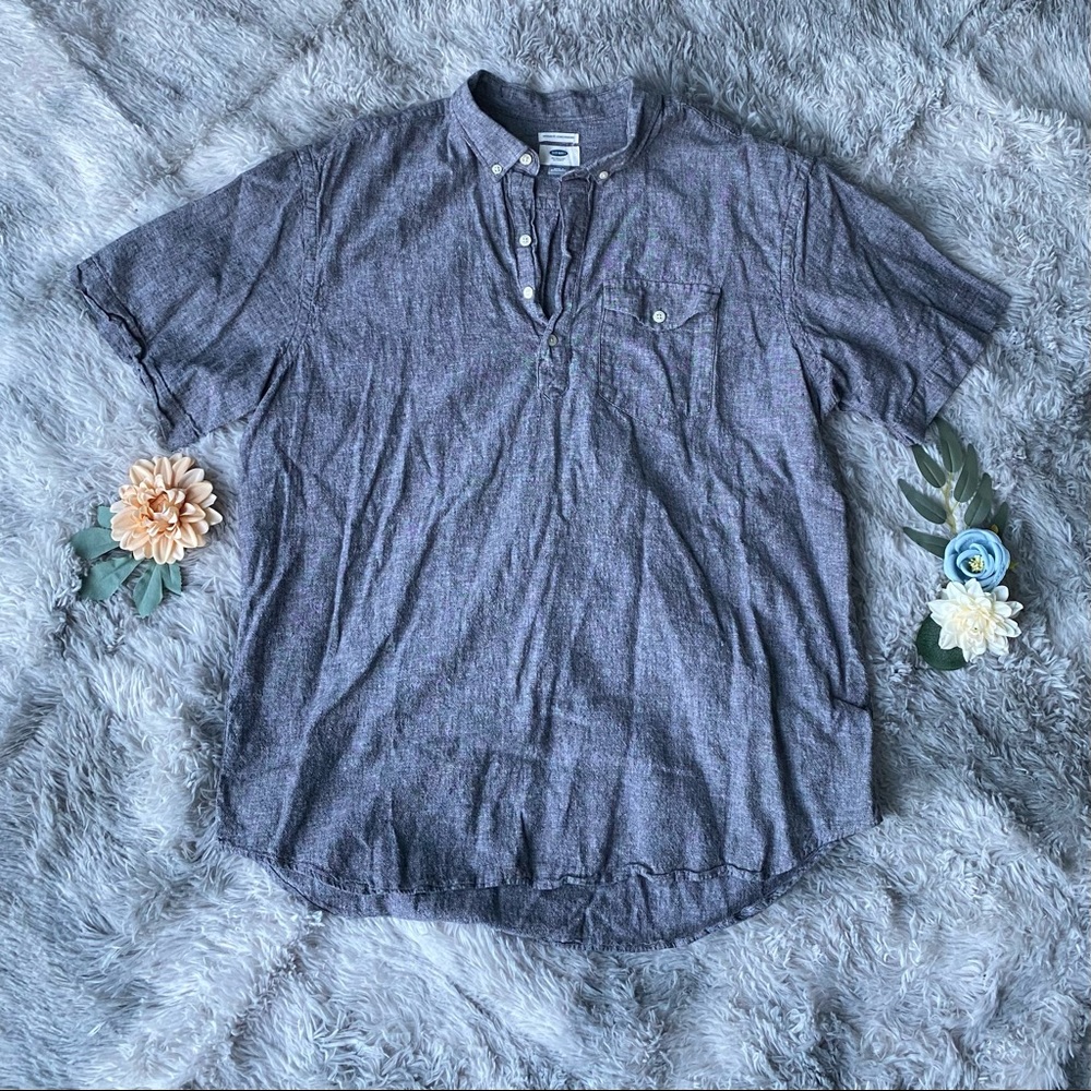 Mens: Old Navy gray linen polo shirt size XL regular fit